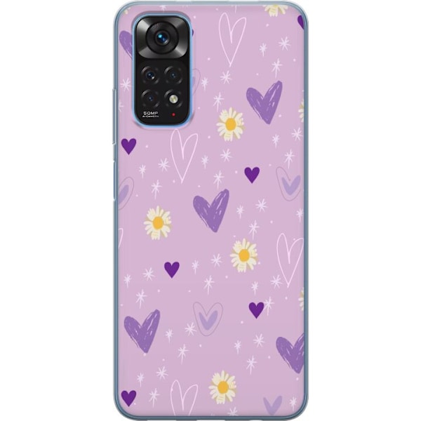 Xiaomi Redmi Note 11 Gennemsigtig cover Blomster