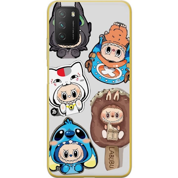 Xiaomi Poco M3  Läpinäkyvä kuori Labubu hahmokokoelma - Pop Mart Labubu The Monsters väriluulisessa muotoilussa