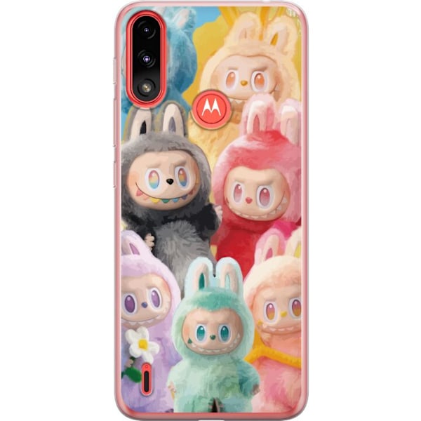 Motorola Moto E7 Power Läpinäkyvä kuori Labubu Luonnos Tyyli