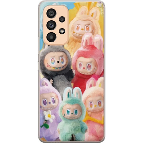 Samsung Galaxy A53 5G Genomskinligt Skal Labubu Sketch Style – Handritat monster i tusch