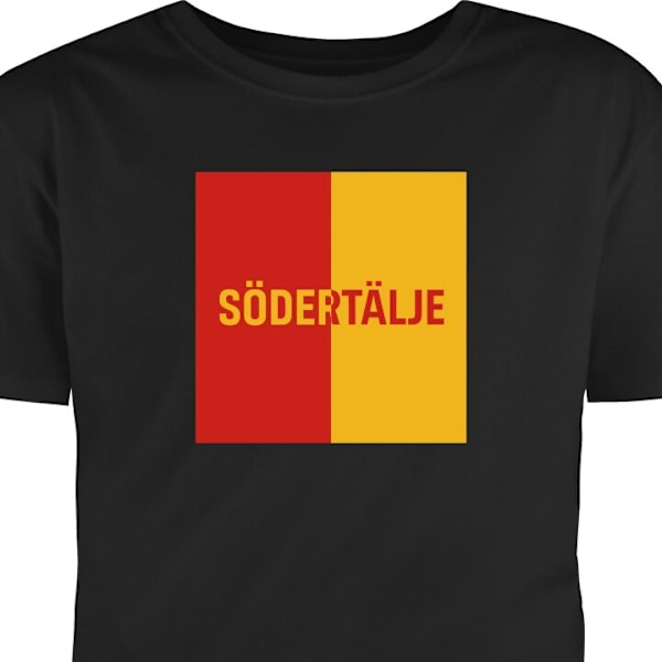 Barn-T-shirt | Bekväm T-shirt för Barn Södertälje – fotb svart 5-6 År