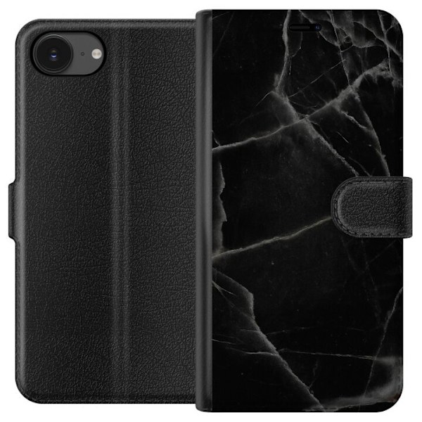 Apple iPhone 16e Plånboksfodral Svart marmor
