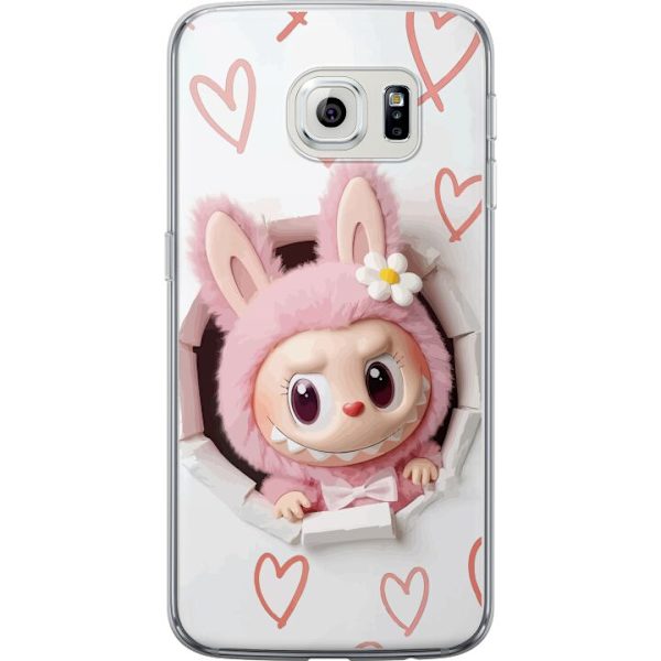Samsung Galaxy S6 edge Läpinäkyvä kuori Labubu Sydän Taustakuva Pop Mart Rakkausteema Hahmodesign Suosittu Motiivi Keräilytaideteossarja