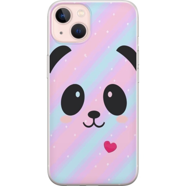 Apple iPhone 13 Gjennomsiktig deksel Regnbue Panda