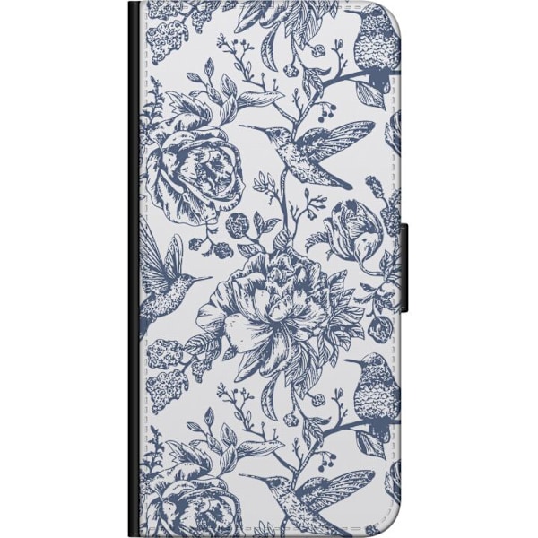 OnePlus 7 Pro Tegnebogsetui Blomster & Fugle - Romantisk Vinta