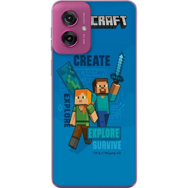 Motorola Moto G55 Gennemsigtig cover Minecraft Huler