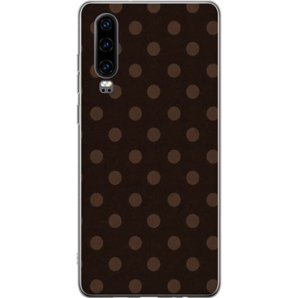 Kompatibelt Mobildeksel til Huawei P30 Mokkaprikker brun