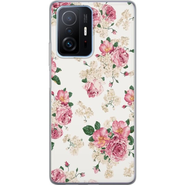 Xiaomi 11T Pro Gennemsigtig cover Retro Blomster