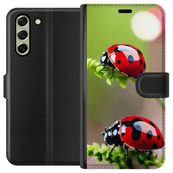 Samsung Galaxy S21 FE 5G Lompakkokotelo Leppäkerttu Hyönteinen Onni Symboli Luontoaihe Suosittu Graafinen Motiivi Koristelu Kesäkiertue