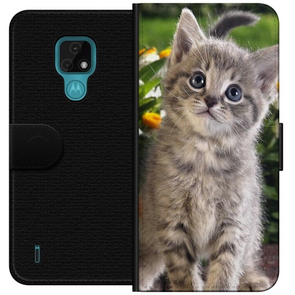 Motorola Moto E7 Lompakkokotelo Kissa