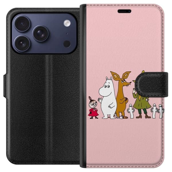 Kompatibel Tegnebogsetui til Apple iPhone 17 Pro Mange figurer sammen på lyserød baggrund