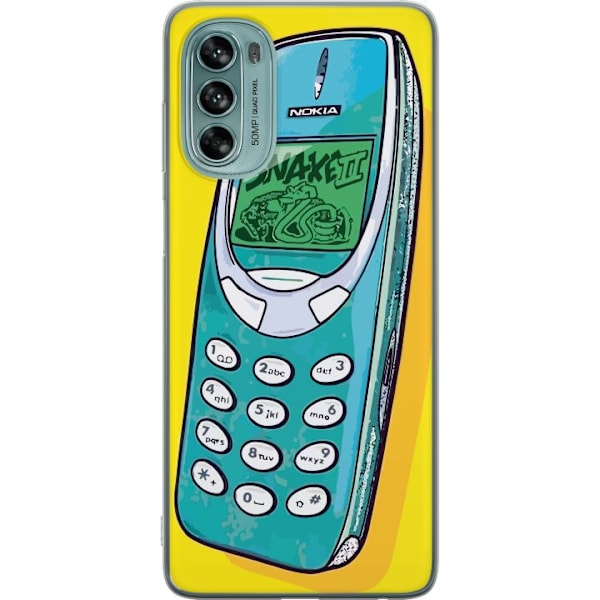 Motorola Moto G62 5G Läpinäkyvä kuori Nokia 3310, Snake 2,