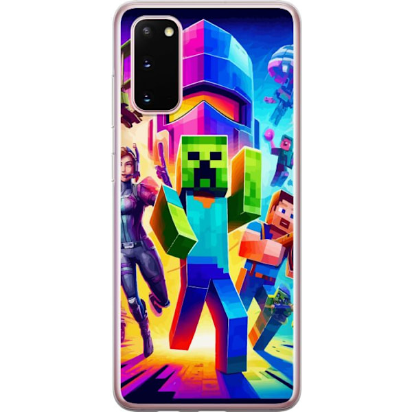 Samsung Galaxy S20 Gjennomsiktig deksel Fortnite vs Minecraft