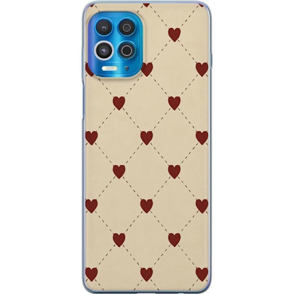 Motorola Edge S Genomskinligt Skal Heart Grid