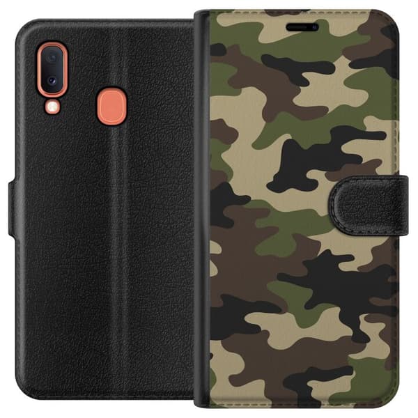 Kompatibelt Plånboksfodral till Samsung Galaxy A20e Militär