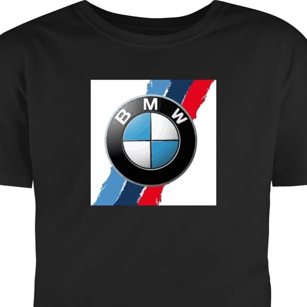 T-shirt til Voksen Sort Stor BMW Striber sort L