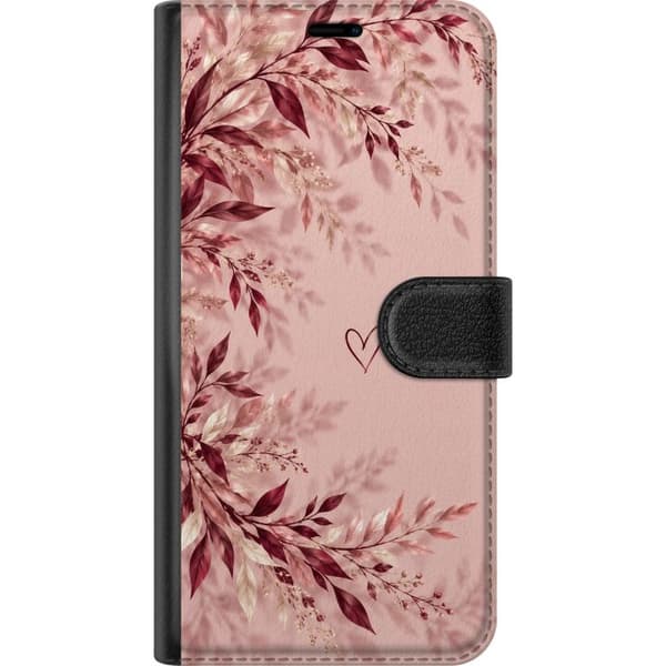 Kompatibelt Lommeboketui til Apple iPhone 11 Vinrøde blader rosa