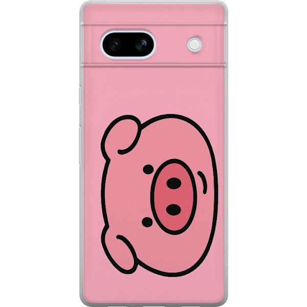 Google Pixel 7a Läpinäkyvä kuori Kawaii Piggy