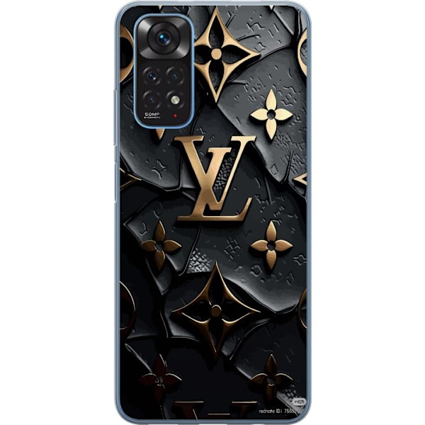 Xiaomi Redmi Note 11S Läpinäkyvä kuori Louis Vuitton Tumma tila Suunnittelu Musta Ylellisyys Tyyli Muoti Suosittu Graafinen Kuvio Muotisymboli Luks