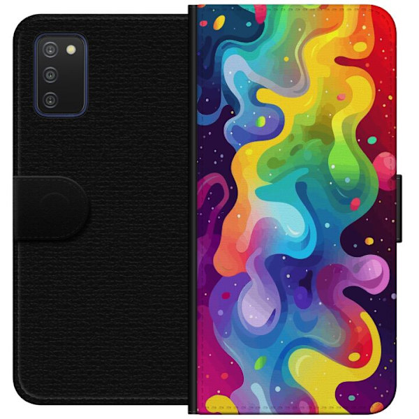 Samsung Galaxy A03s Plånboksfodral Color Splash Abstrakt Konst Design Färgstarkt Mönster Modern Populär Väggkonst Grafiskt Trend