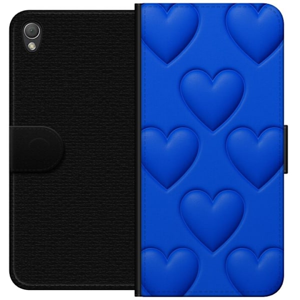 Sony Xperia Z3 Lompakkokotelo Siniset Sydämet