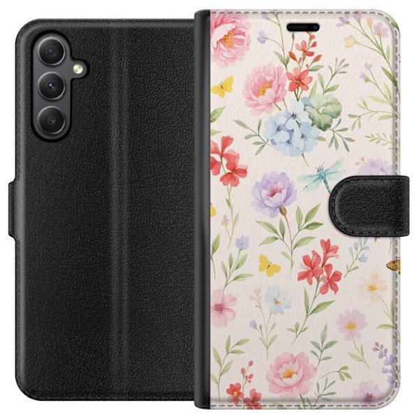 Samsung Galaxy A24 4G Lommeboketui Blomster
