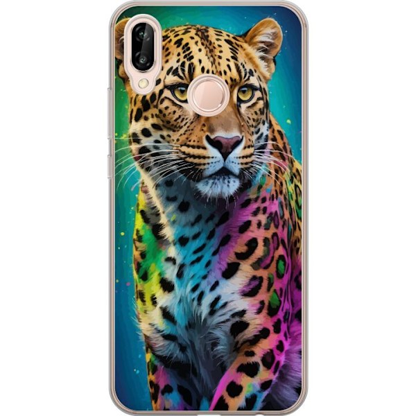 Huawei P20 lite Läpinäkyvä kuori Leopard