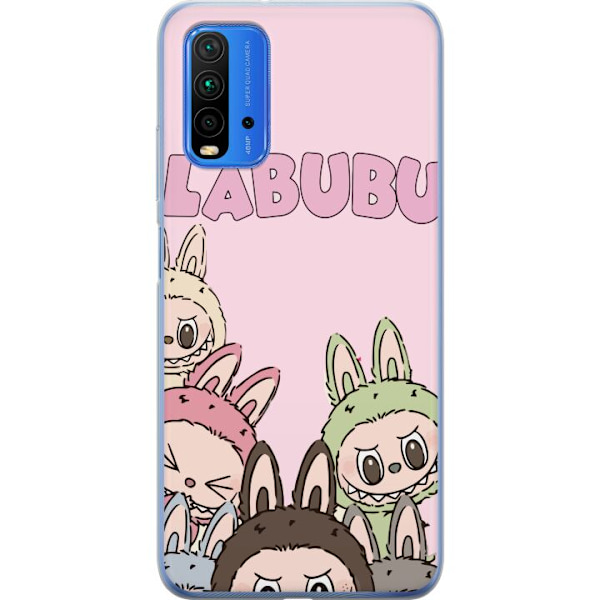 Xiaomi Redmi 9T Genomskinligt Skal Labubu Pop Mart Karaktärer Figurer Samlarobjekt Populär Figurserie Design Pop Mart Toy Art Motiv