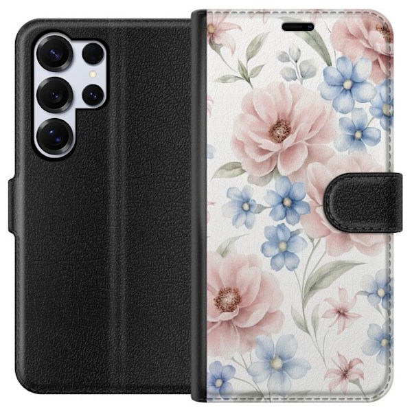 Samsung Galaxy S25 Ultra Plånboksfodral Romantiska blommor