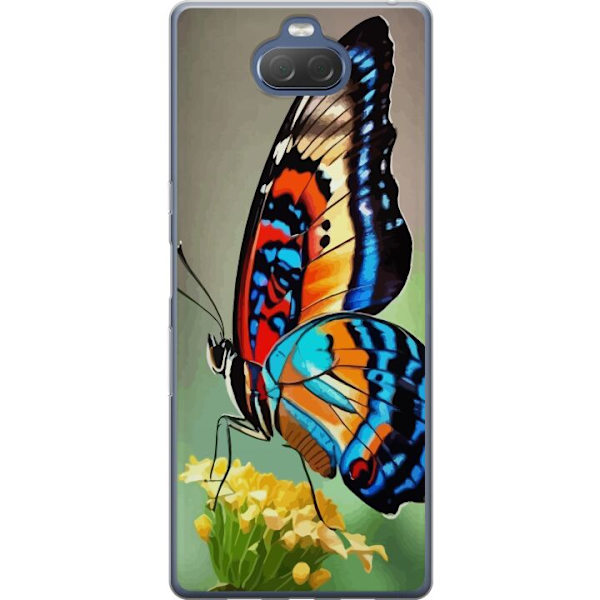 Sony Xperia 10 Plus Gennemsigtig cover Sommerfugl Natur Sommer Motiv Vinger Farverig Design Populær Dekoration Grafisk Eksotisk Tema