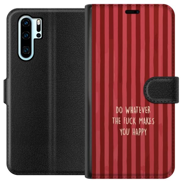 Kompatibel Tegnebogsetui til Huawei P30 Pro Gör det som gör dig glad rød