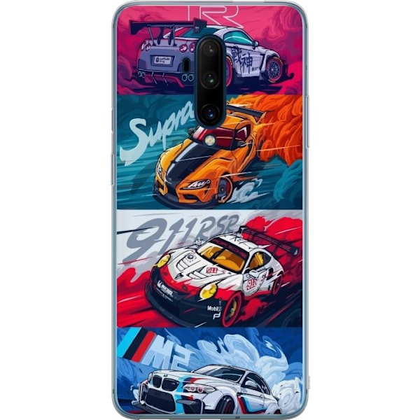 OnePlus 7T Pro Läpinäkyvä kuori Nopeat Autot - Piirretty Ku