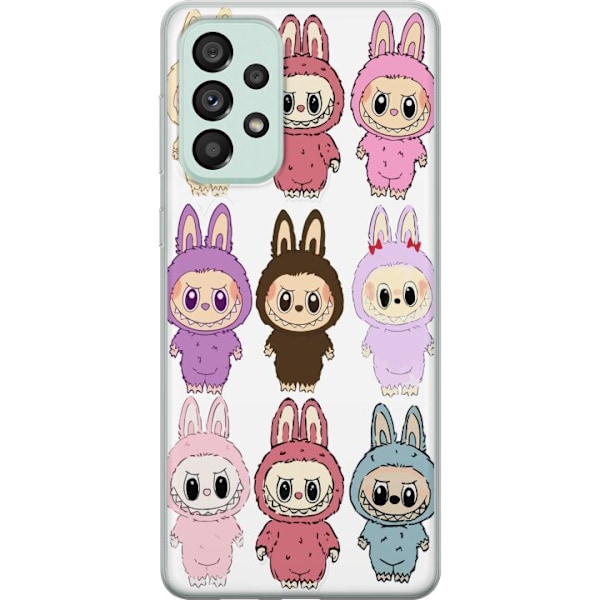 Samsung Galaxy A73 5G Gjennomsiktig deksel Labubu Pink Monster