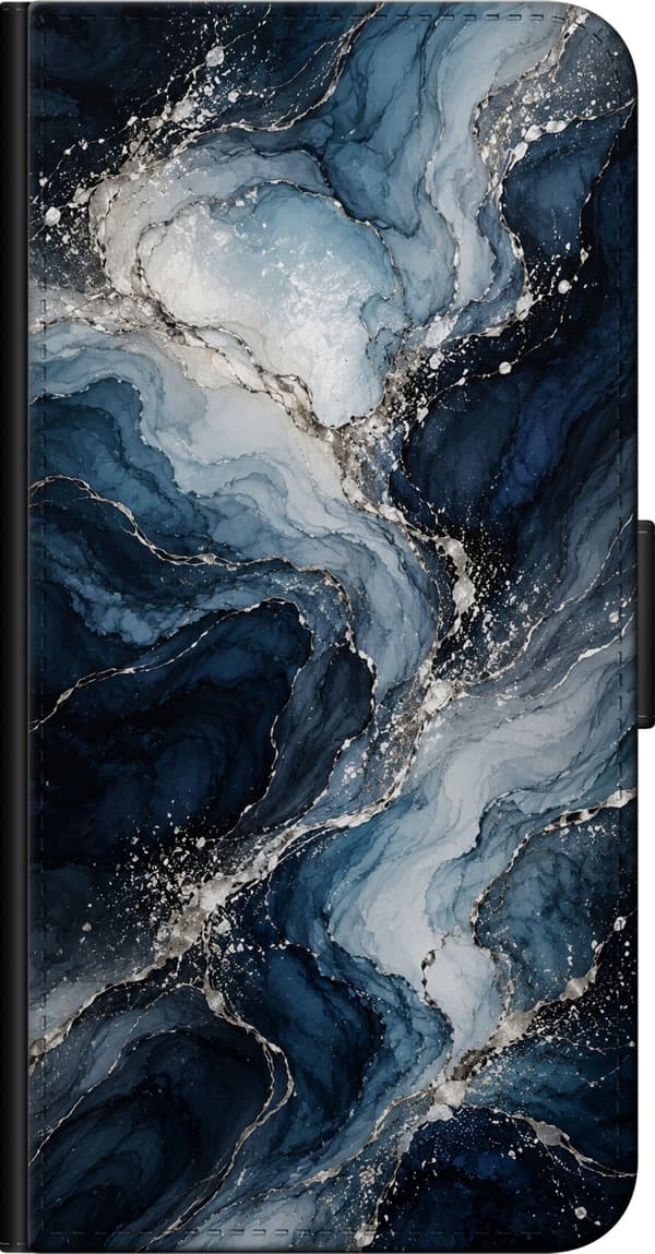 Kompatibelt Plånboksfodral till Xiaomi Redmi Note 9 Pro Nattmarmor blå