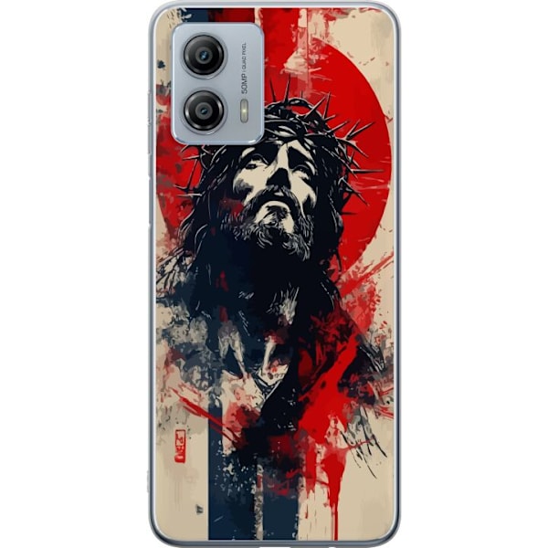 Motorola Moto G53 Genomskinligt Skal Jesus med kors – kriste