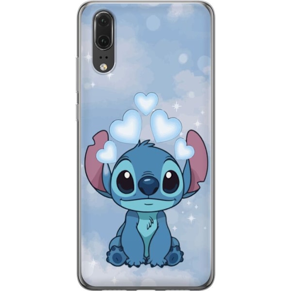 Huawei P20 Läpinäkyvä kuori Stitch Hyppäävä Ilo - Hauska Suunnittelu Lahjalle