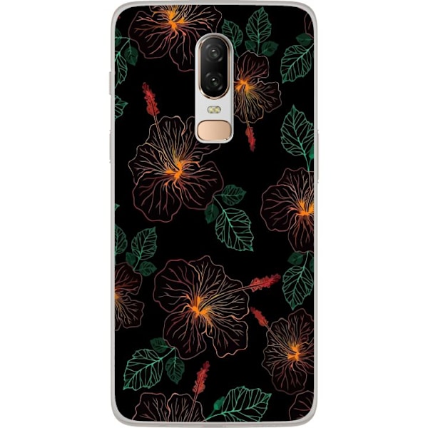 OnePlus 6 Gennemsigtig cover Blomster