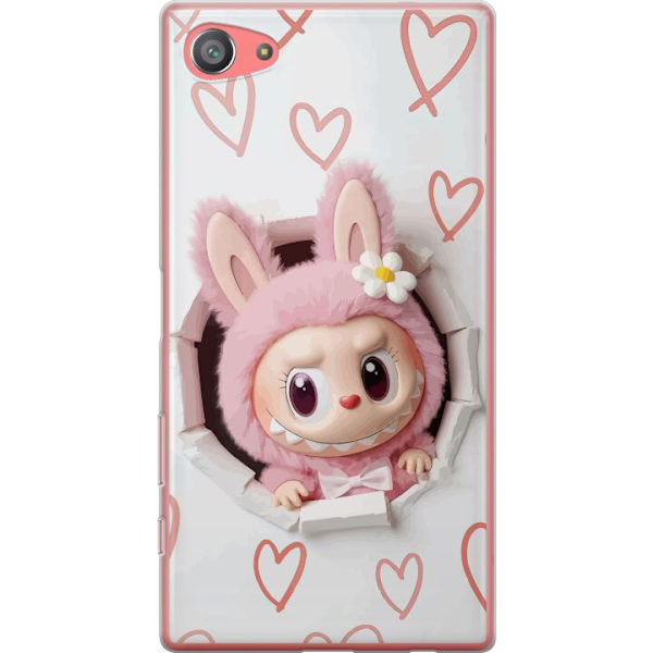 Sony Xperia Z5 Compact Läpinäkyvä kuori Labubu Sydän Taustakuva Pop Mart Rakkausteema Hahmodesign Suosittu Motiivi Keräilytaideteossarja