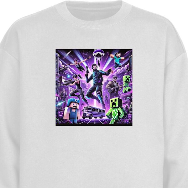 Sweatshirt for Voksen | Klassisk Collegegenser Fortnite vs Min hvit L