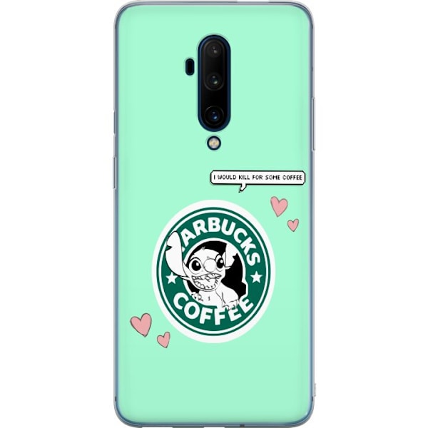 OnePlus 7T Pro Läpinäkyvä kuori Stitch Kahvi