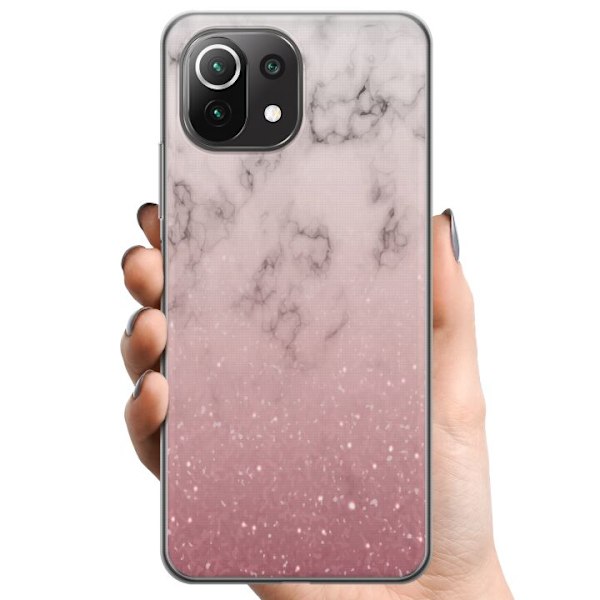 Xiaomi Mi 11 Lite TPU Mobildeksel Myk rosa marmor