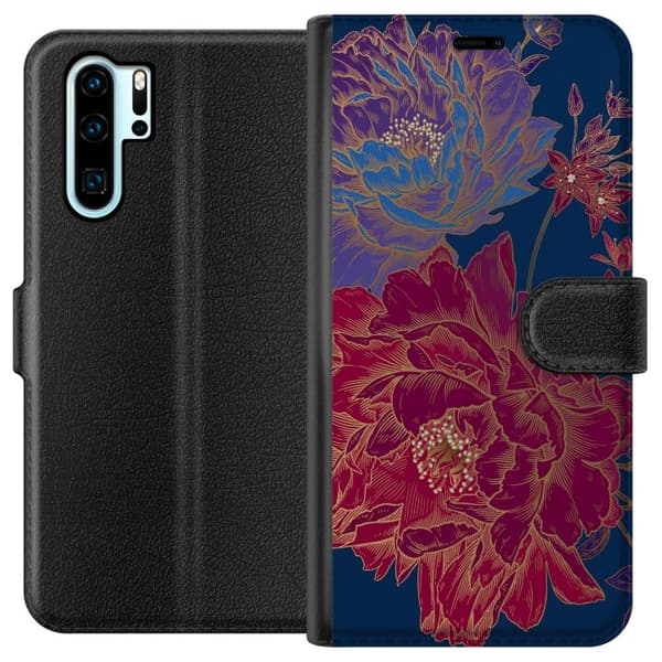 Kompatibelt Lommeboketui til Huawei P30 Pro Blomster
