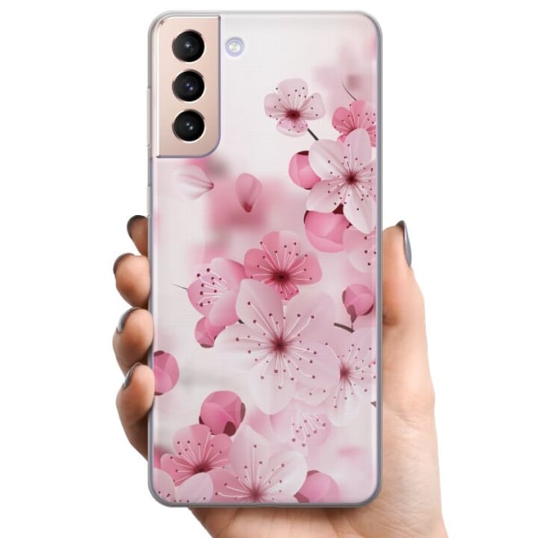 Samsung Galaxy S21+ 5G TPU Mobilcover Kirsebærblomst