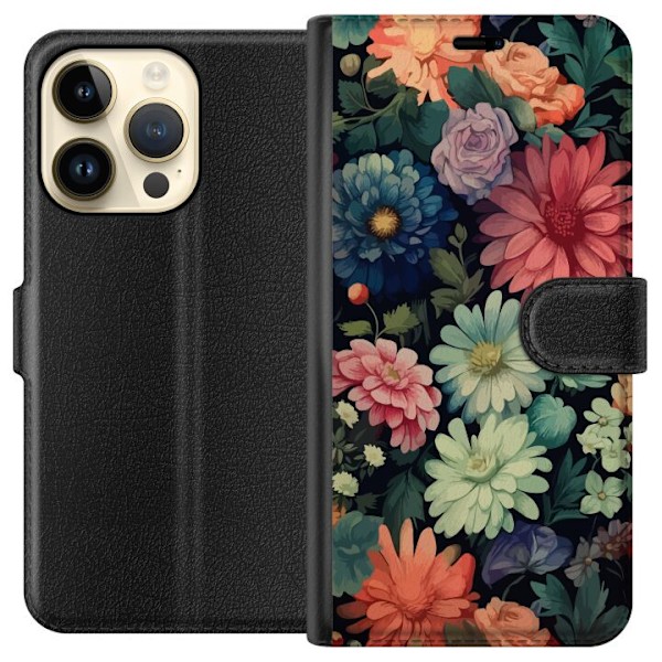Apple iPhone 14 Pro Plånboksfodral Blommor