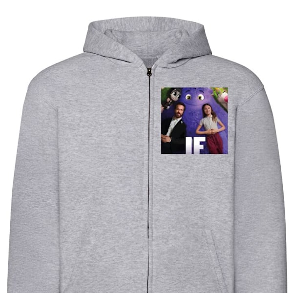 Zip-Hoodie för Barn | Huvtröja med Dragkedja IF: Låtsaskompisar grå one size