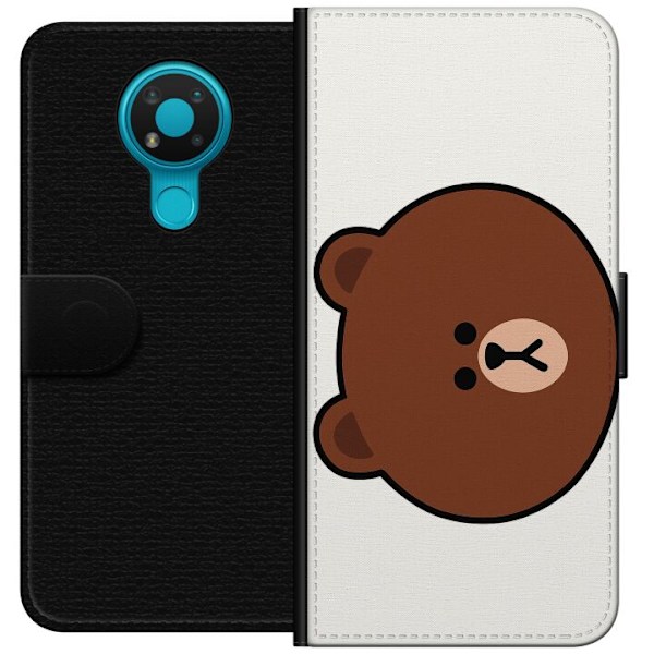 Nokia 3.4 Lompakkokotelo line friends brown