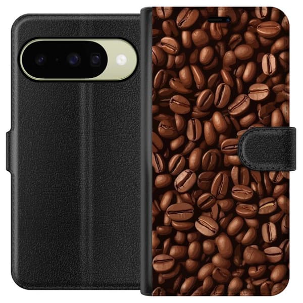 Kompatibelt Plånboksfodral till Google Pixel 10 Kaffebönor närbild brun