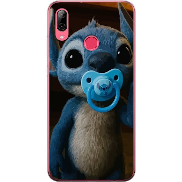 Huawei Y7 (2019) Genomskinligt Skal Stitch & Napp – babytema med söt karaktär