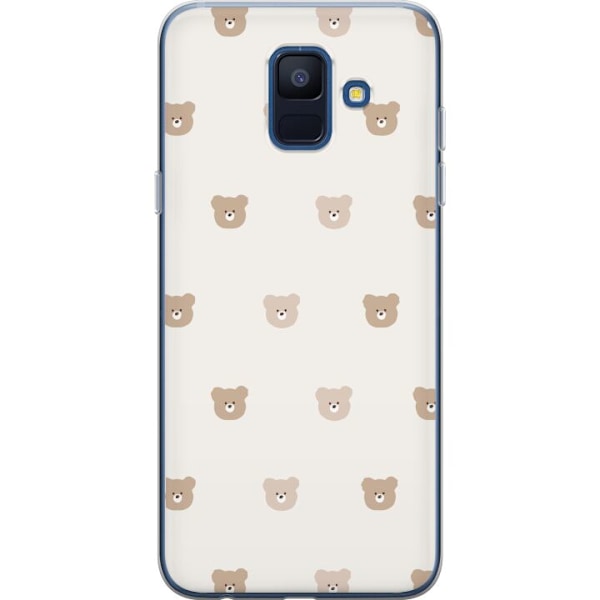 Samsung Galaxy A6 (2018) Läpinäkyvä kuori Teddy-tausta - söpöt teddykarhut pehmeällä taustalla