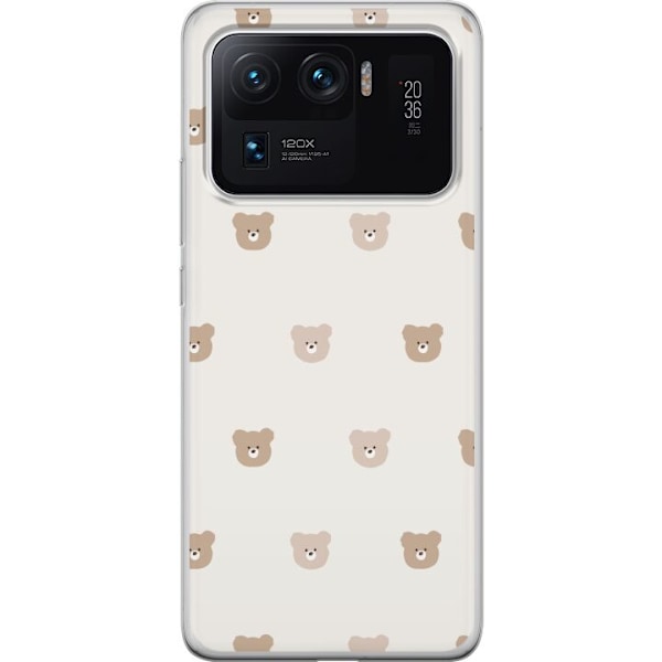 Xiaomi Mi 11 Ultra Läpinäkyvä kuori Teddy-tausta - söpöt teddykarhut pehmeällä taustalla